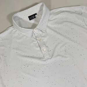 Sunday Swagger Men's 3XL Golf Polo White Splatter Dots Print Stretch S/S